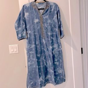 Tie and dye Embroidered long top tunic